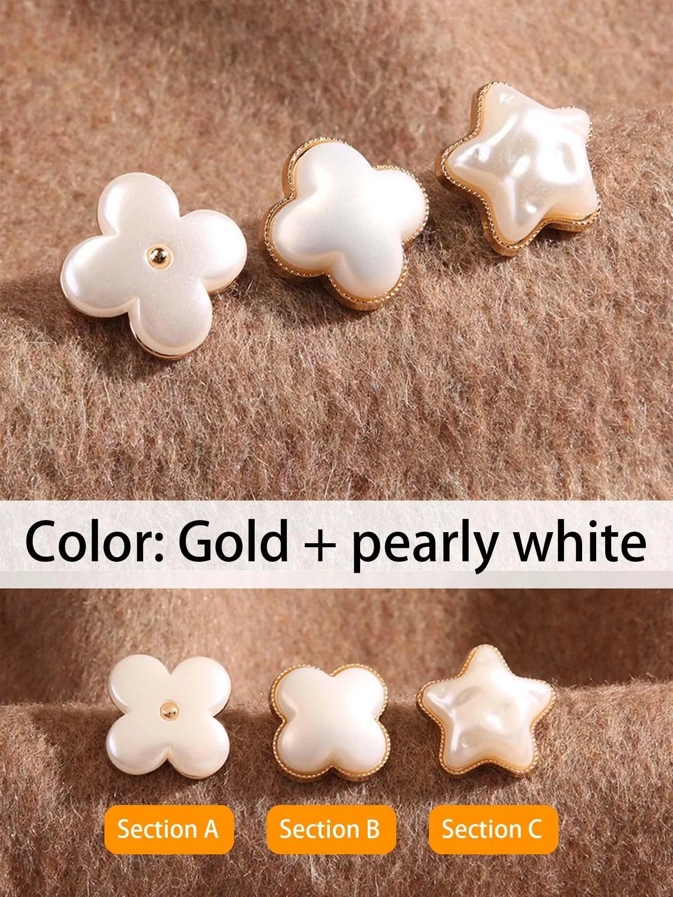 1pc Alloy Button, Creative Star & Geometric Design Hand Sewing & Crafts Supply For Clothes