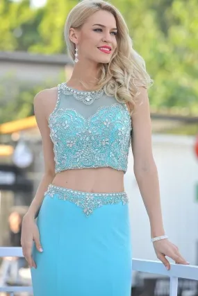 2024 Two-Piece Scoop Prom Dresses Mermaid P8H9YALY