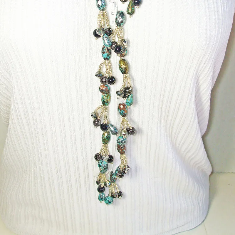 Abrial, Beaded Zipper Necklace