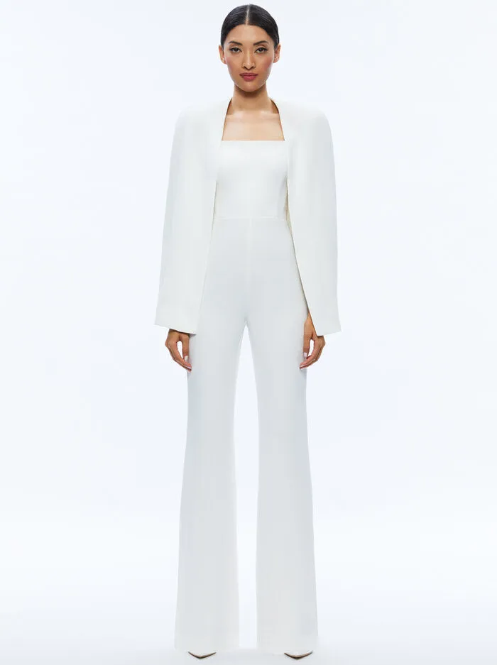 Alice   Olivia - Nova Cape Jumpsuit - Ecru