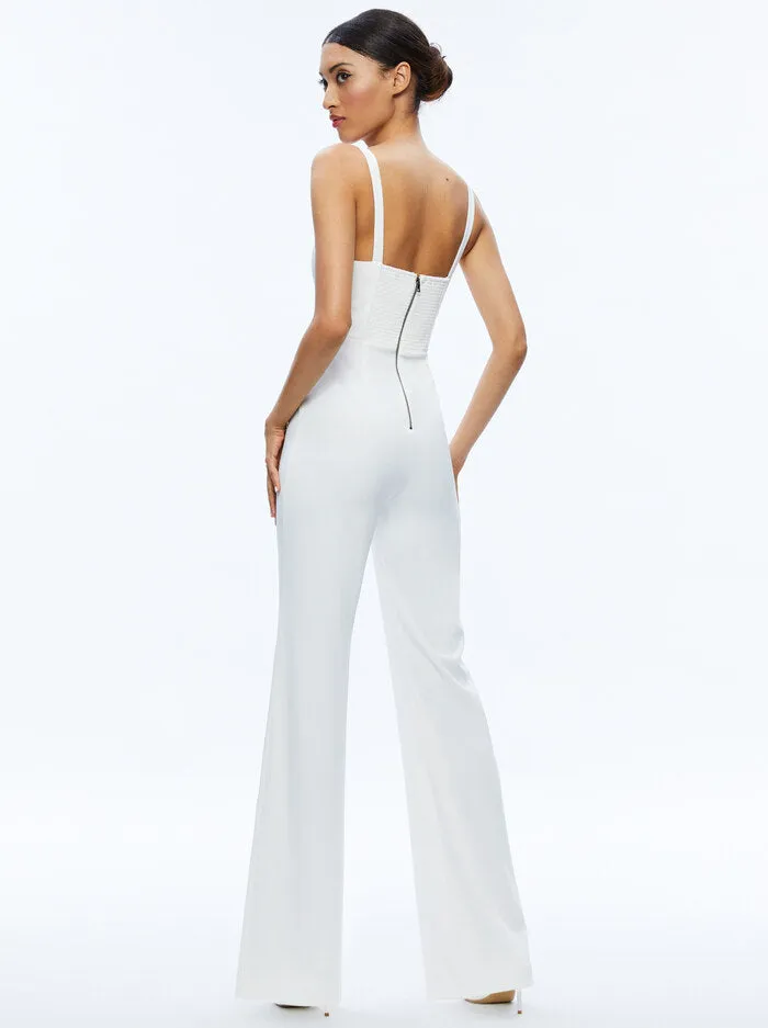 Alice   Olivia - Nova Cape Jumpsuit - Ecru