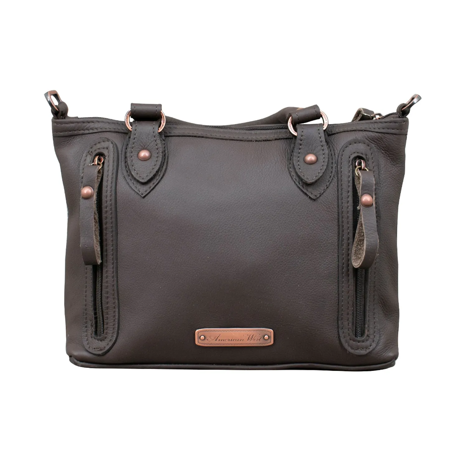 American West Cow Town Brindle Hair-On Leather Small Satchel Bag