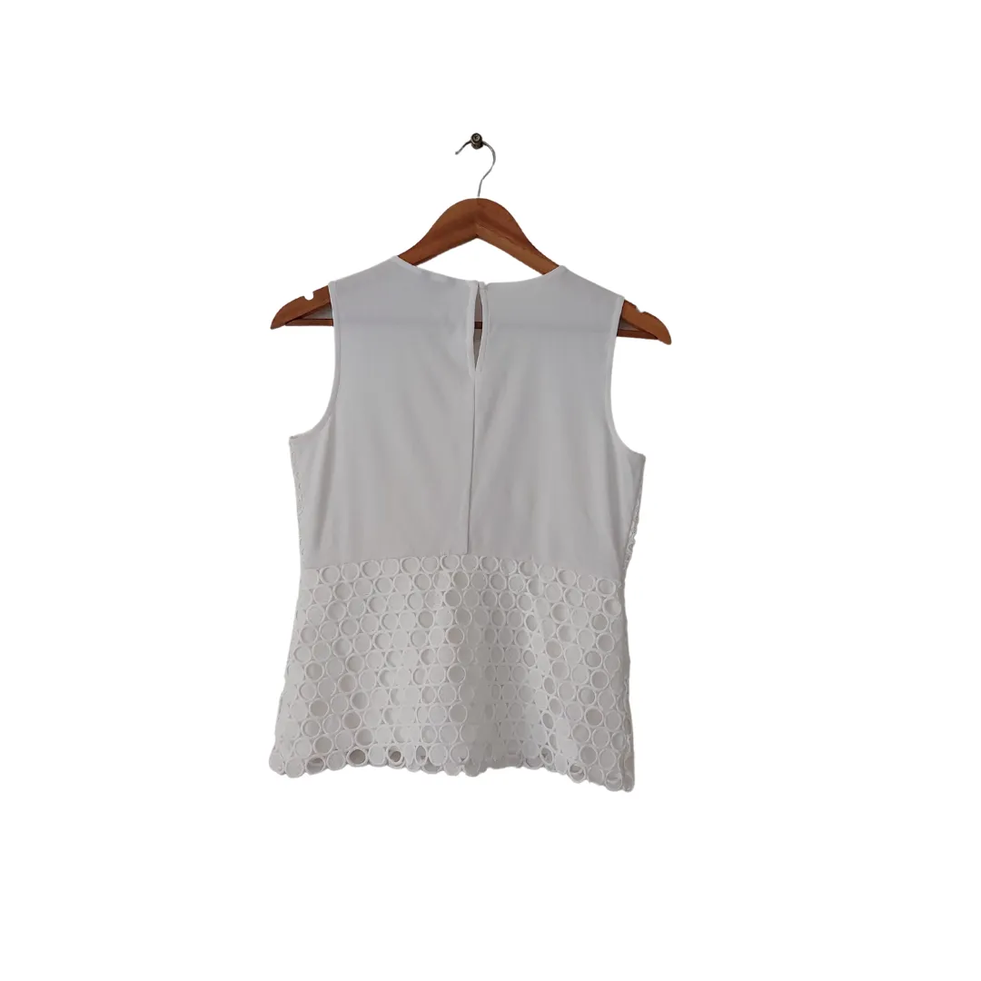 Ann Taylor White Lace Sleeveless Blouse | Like New |