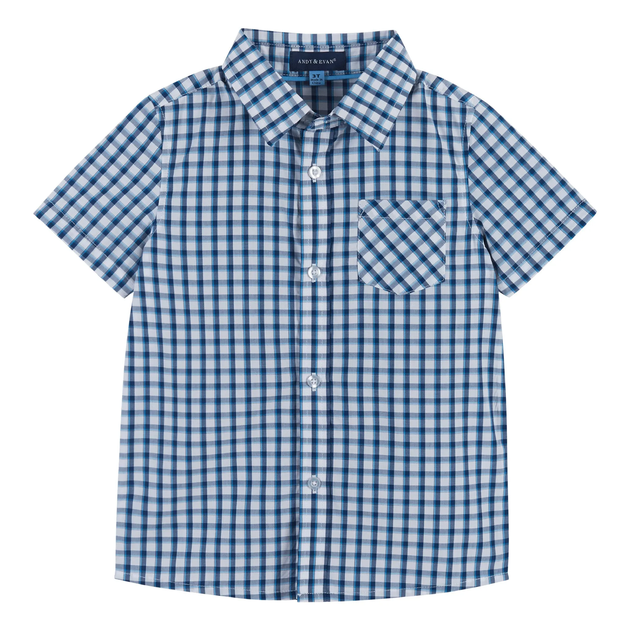 Aqua Bamboo Check Button Down Shirt