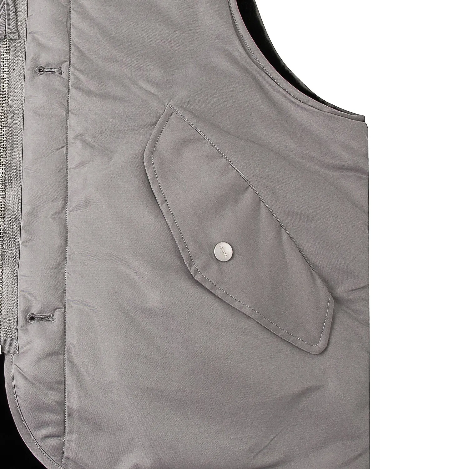 A[S]USL REVERSIBLE MILITARY VEST-SLIVER/BLACK