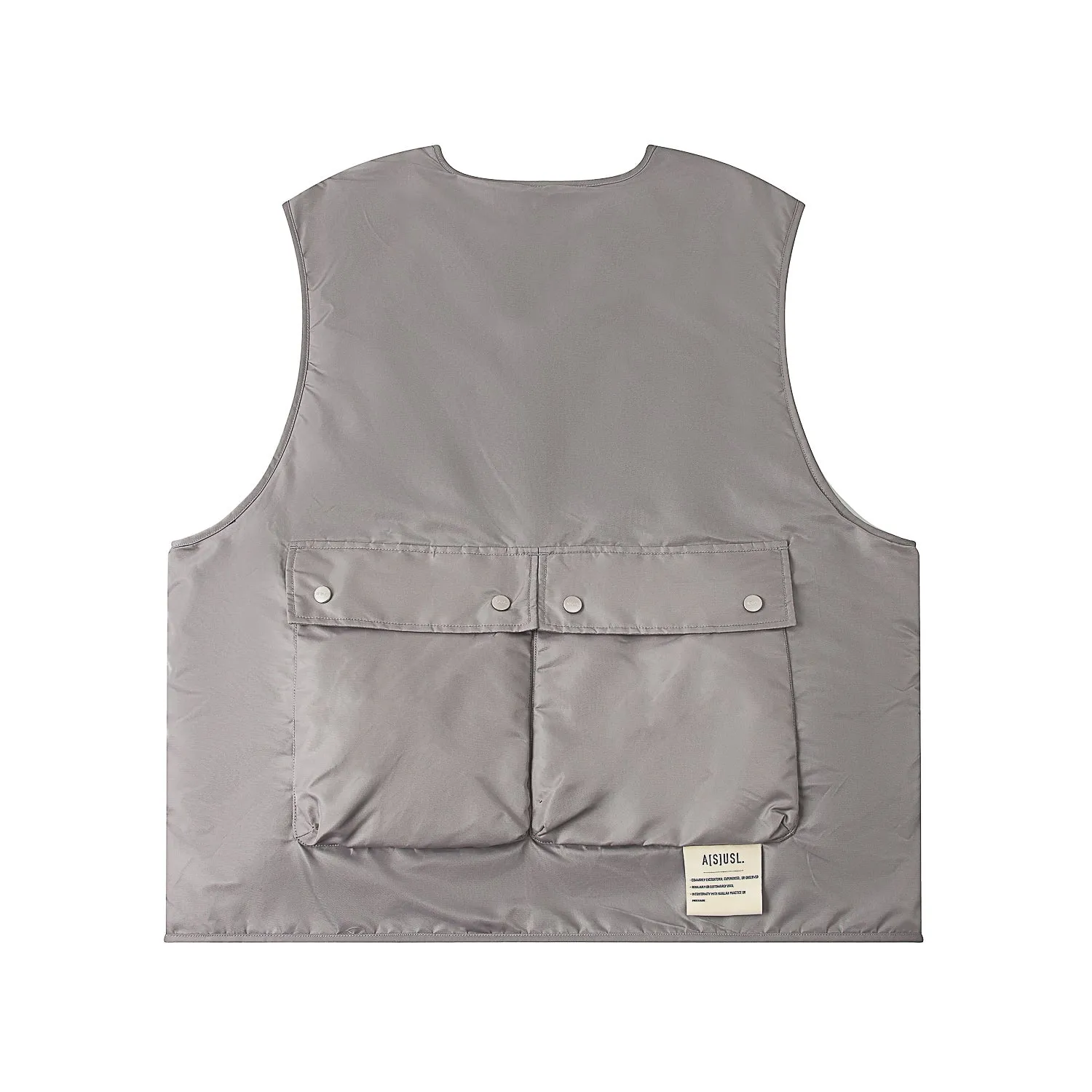 A[S]USL REVERSIBLE MILITARY VEST-SLIVER/BLACK