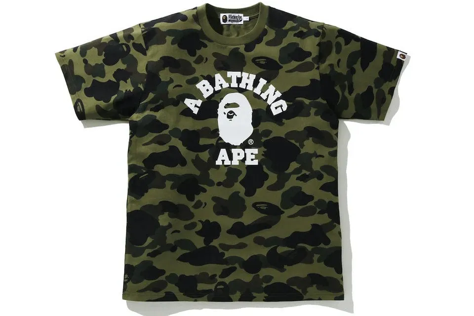 BAPE 1ST CAMO COLLEGE TEE GREEN