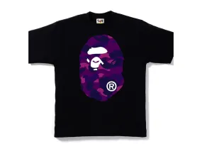 BAPE COLOR CAMO BIG APE HEAD TEE BLACK/ PURPLE