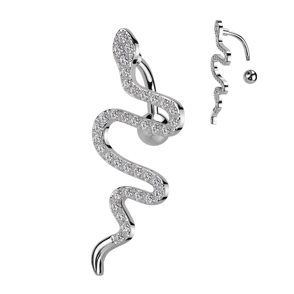 Belly Ring - Top Down Snake