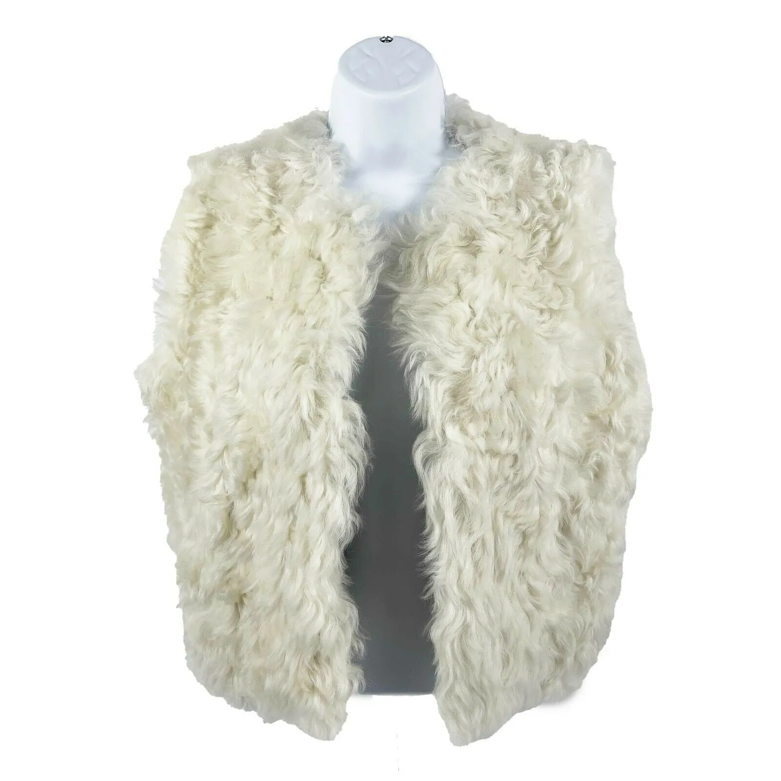 Celine - 2020 Shearling Vest Jacket Waistcoat - Ivory - 34 US 2 XS