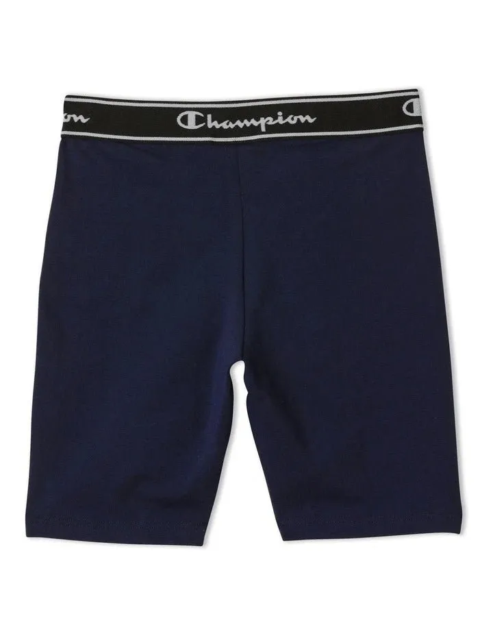 CHAMPION JUNIOR SCRIPT PLAY NAVY SHORT