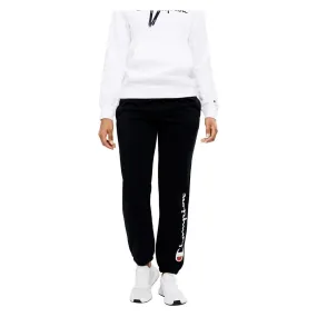 CHAMPION WOMEN'S SCRIPT HIGH WAISTED BLACK TRACKPANTS