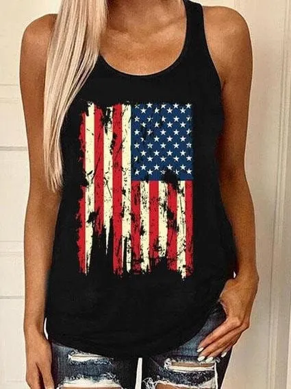 Chic Sleeveless Vest with Graphic Print