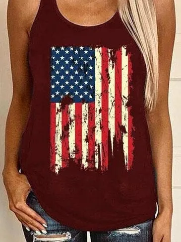 Chic Sleeveless Vest with Graphic Print