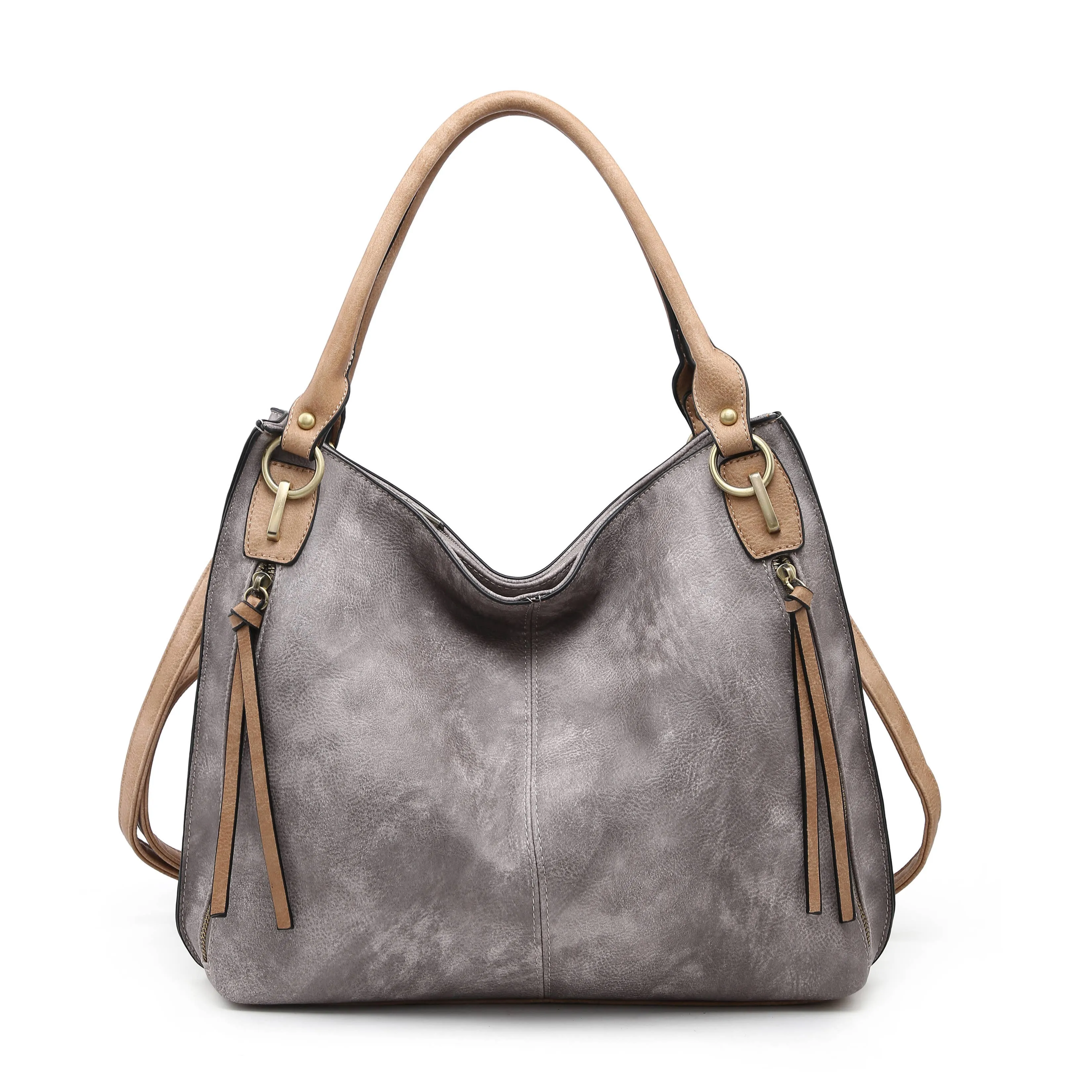 Connar Distressed Side Pocket Tote in Grey