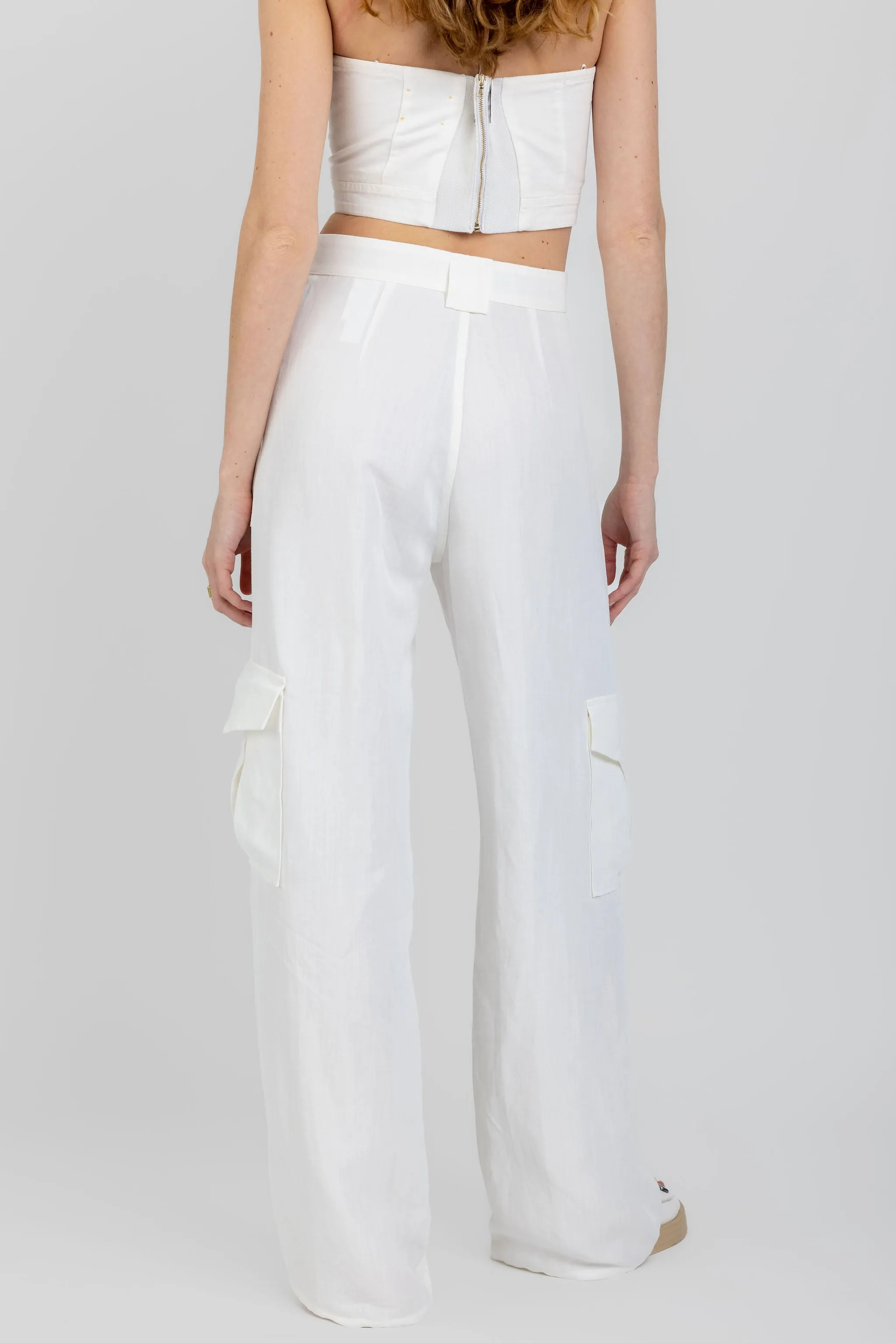 Cool Wool Cargo Trouser Pant in Raffia