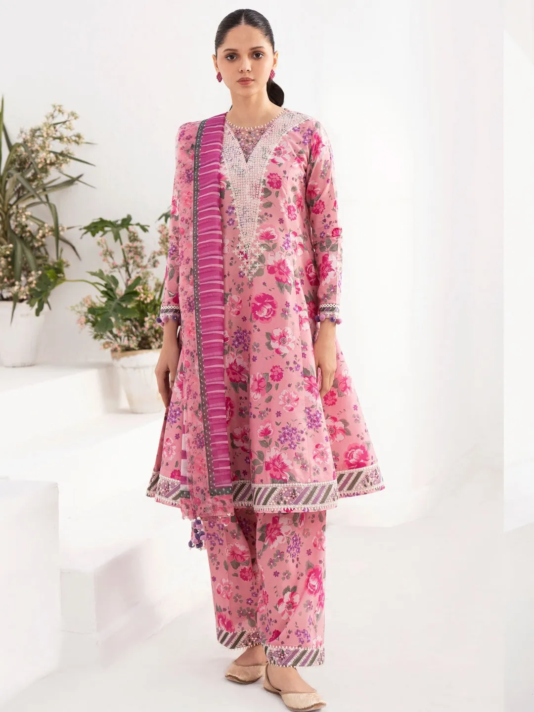 Digital Printed Embroidered Lawn