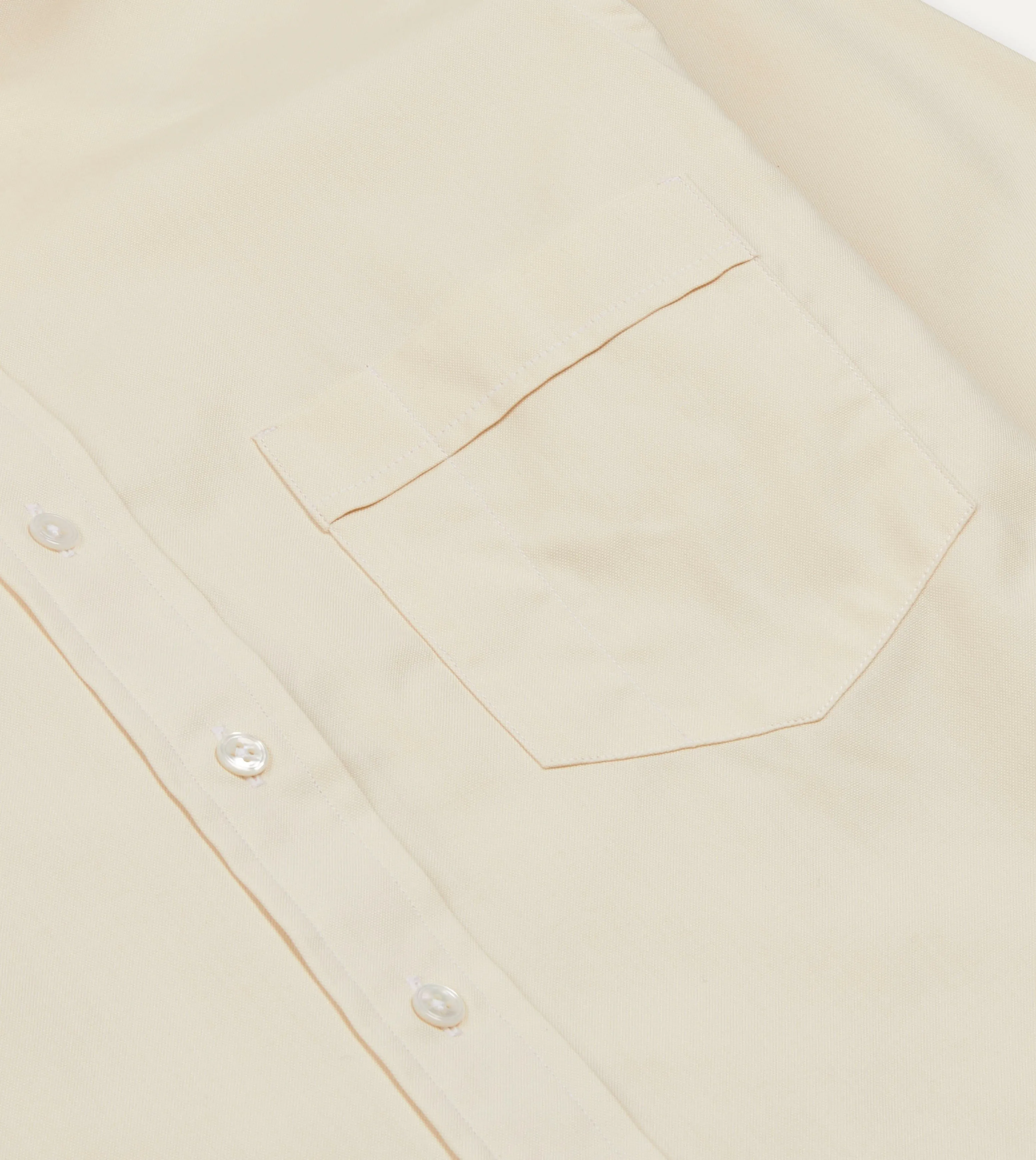 Ecru Pinpoint Oxford Cotton Cloth Button-Down Shirt