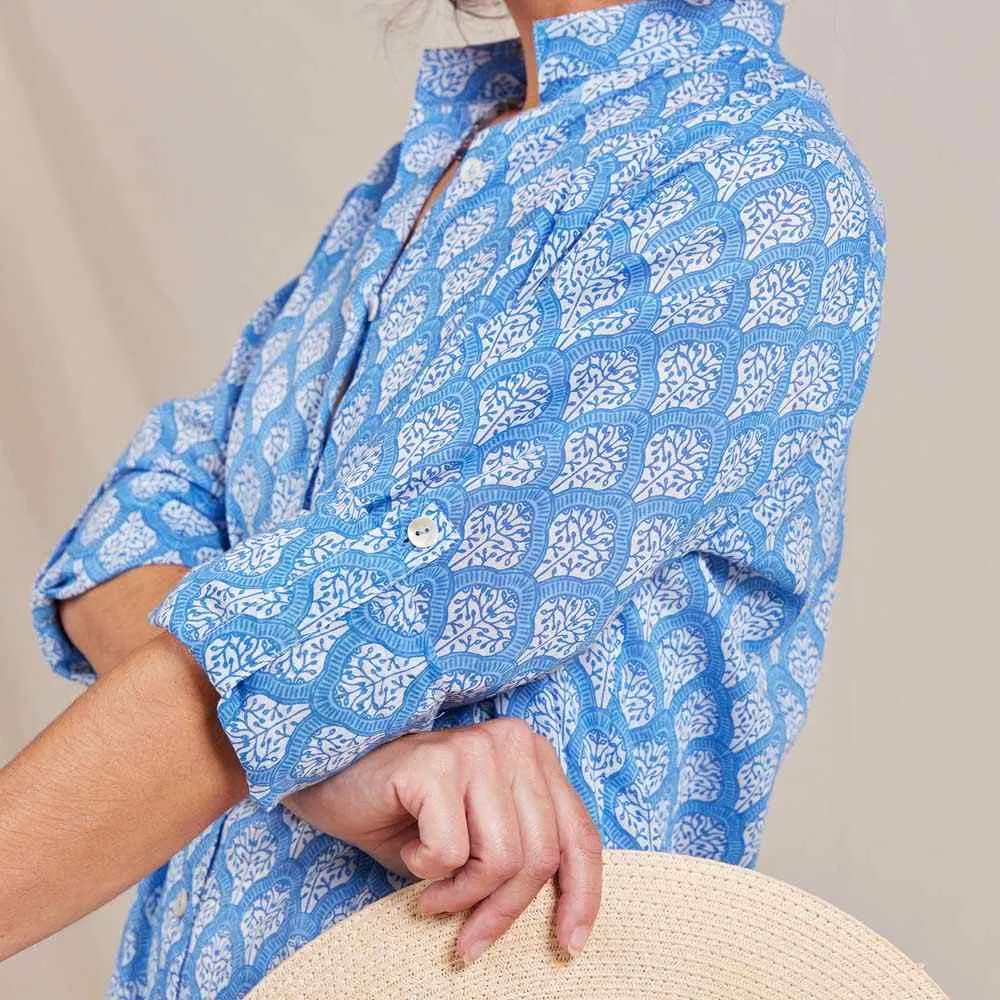 Fifer Blue Button Down Beach Tunic