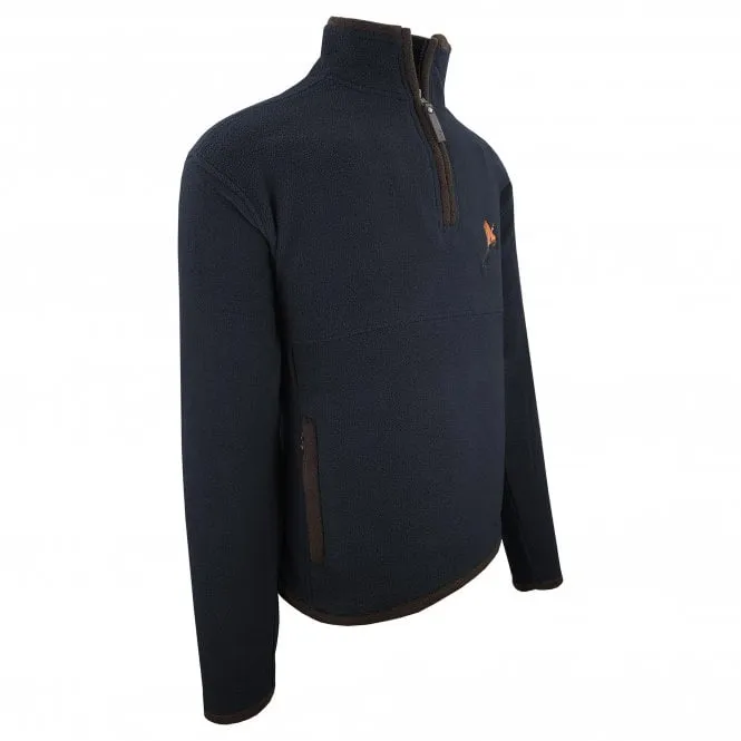 Hazy Blue Swann Mens Half Zip Fleece Pullover