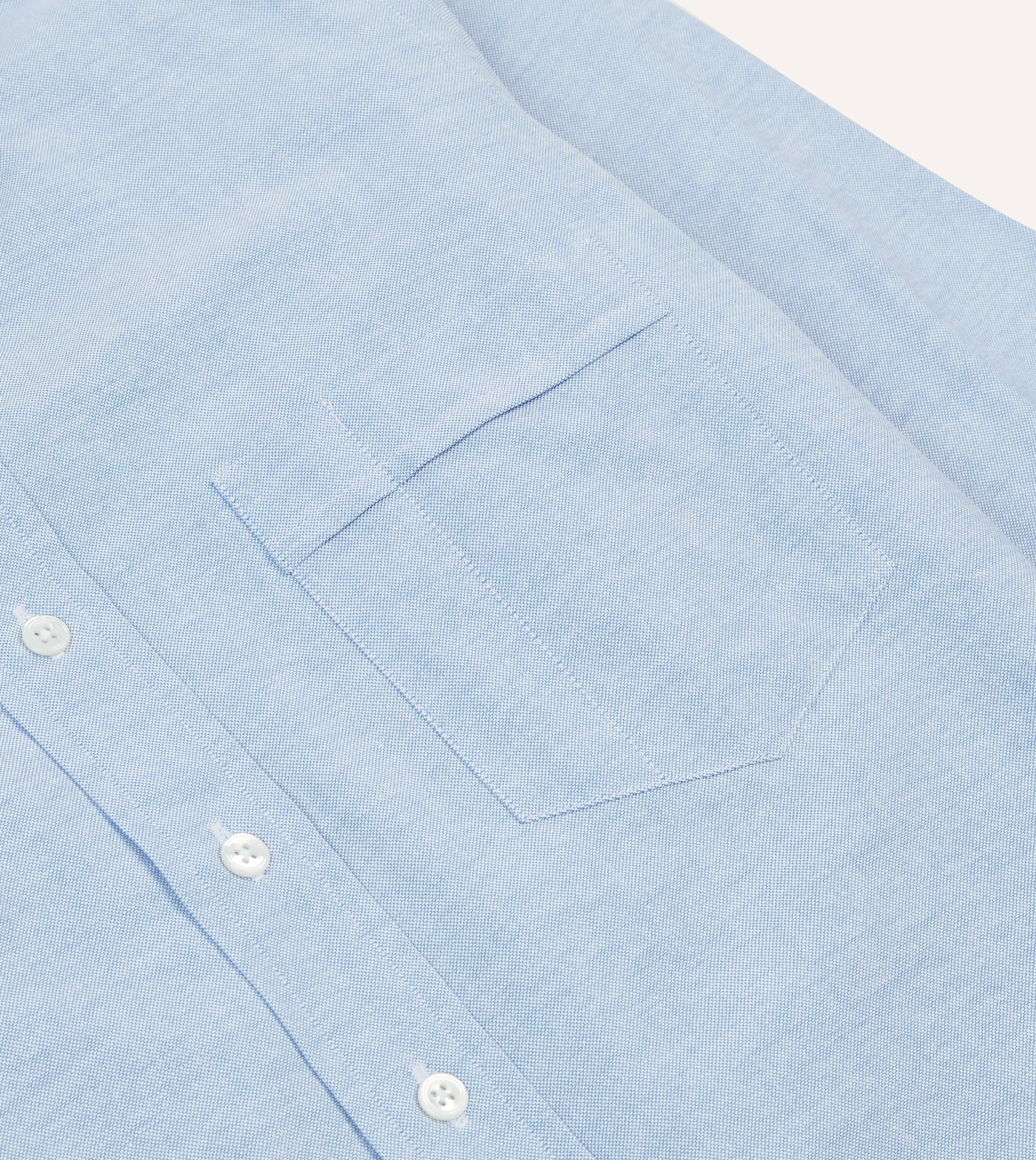 Ice Blue Cotton Oxford Cloth Button-Down Shirt