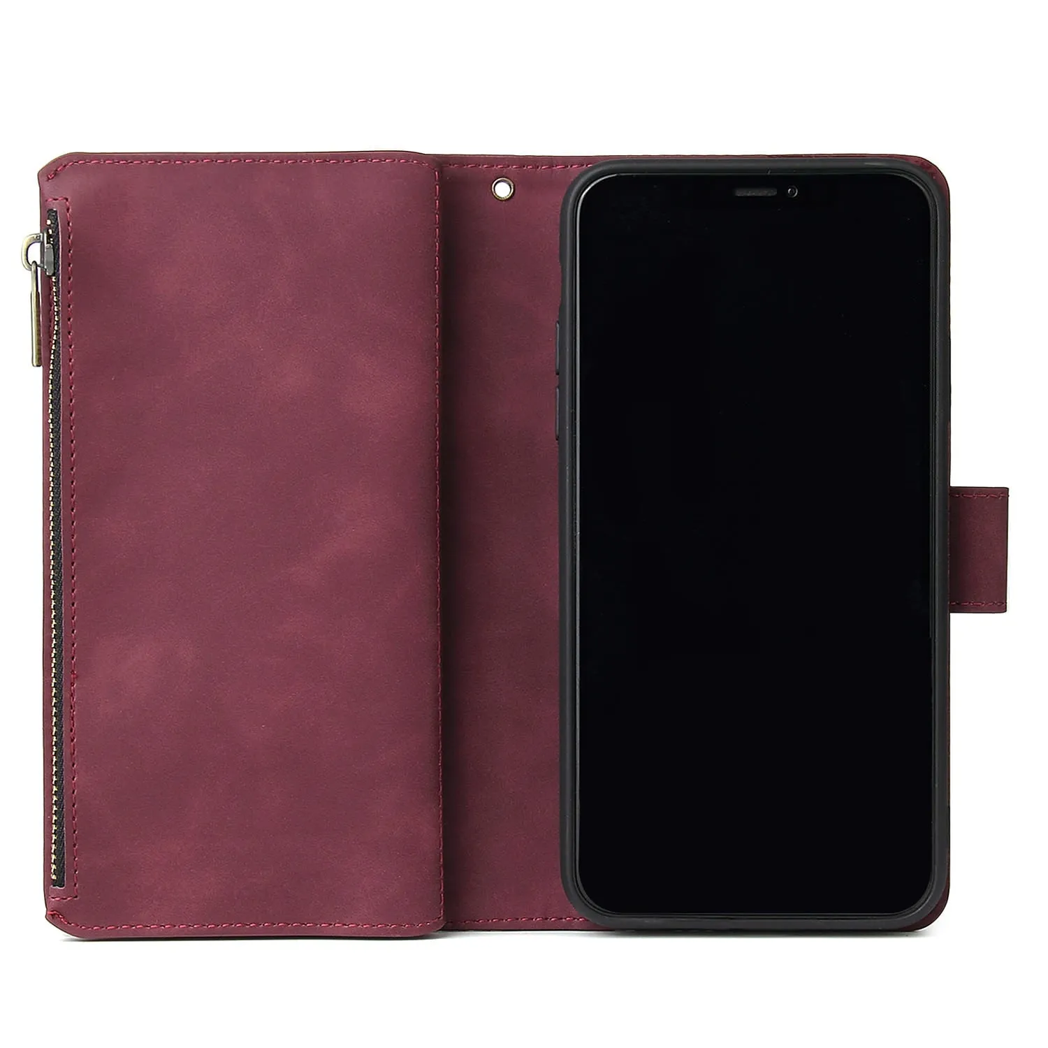 INSTOCK - iPhone zipper mobile phone multi-card wallet leather