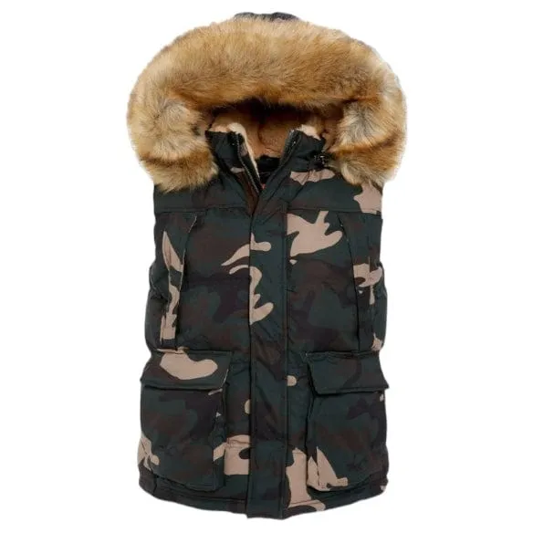 Jordan Craig Yukon Fur-Lined Puffer Vest (Woodland) - 9374VC