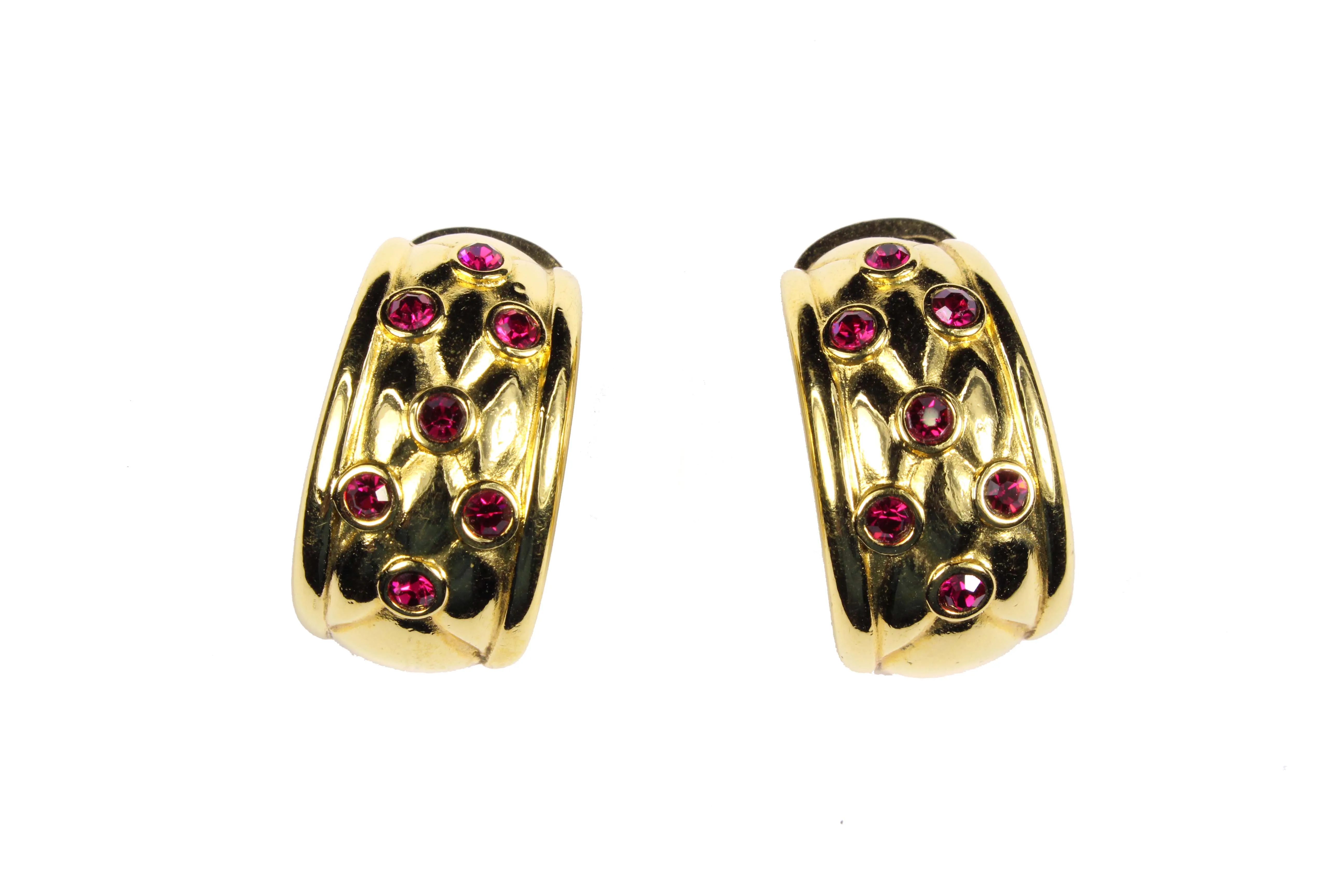 LANVIN red rhinestones earrings