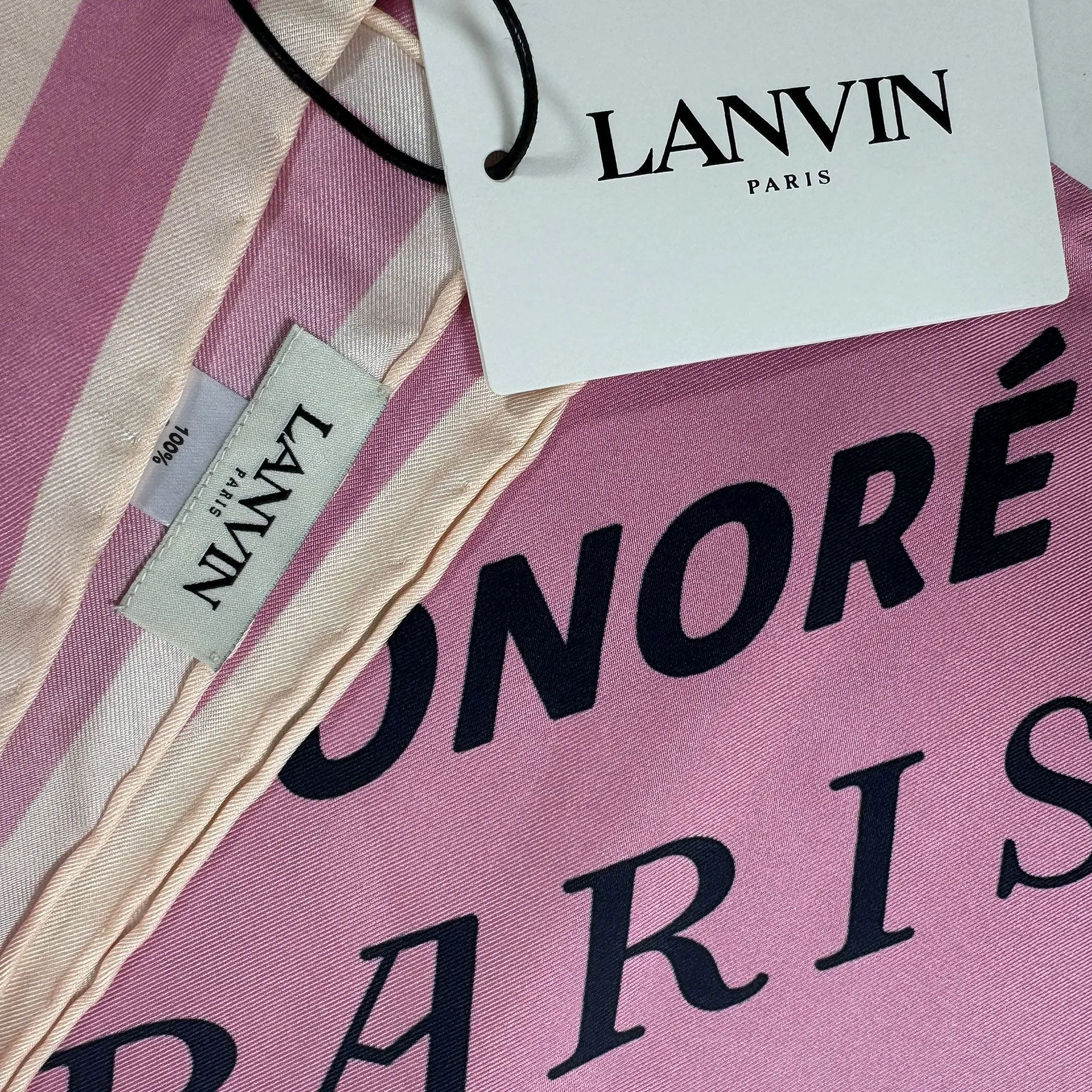 Lanvin Scarf Pink 22 Faubourg S Honore - Twill Silk Square Foulard