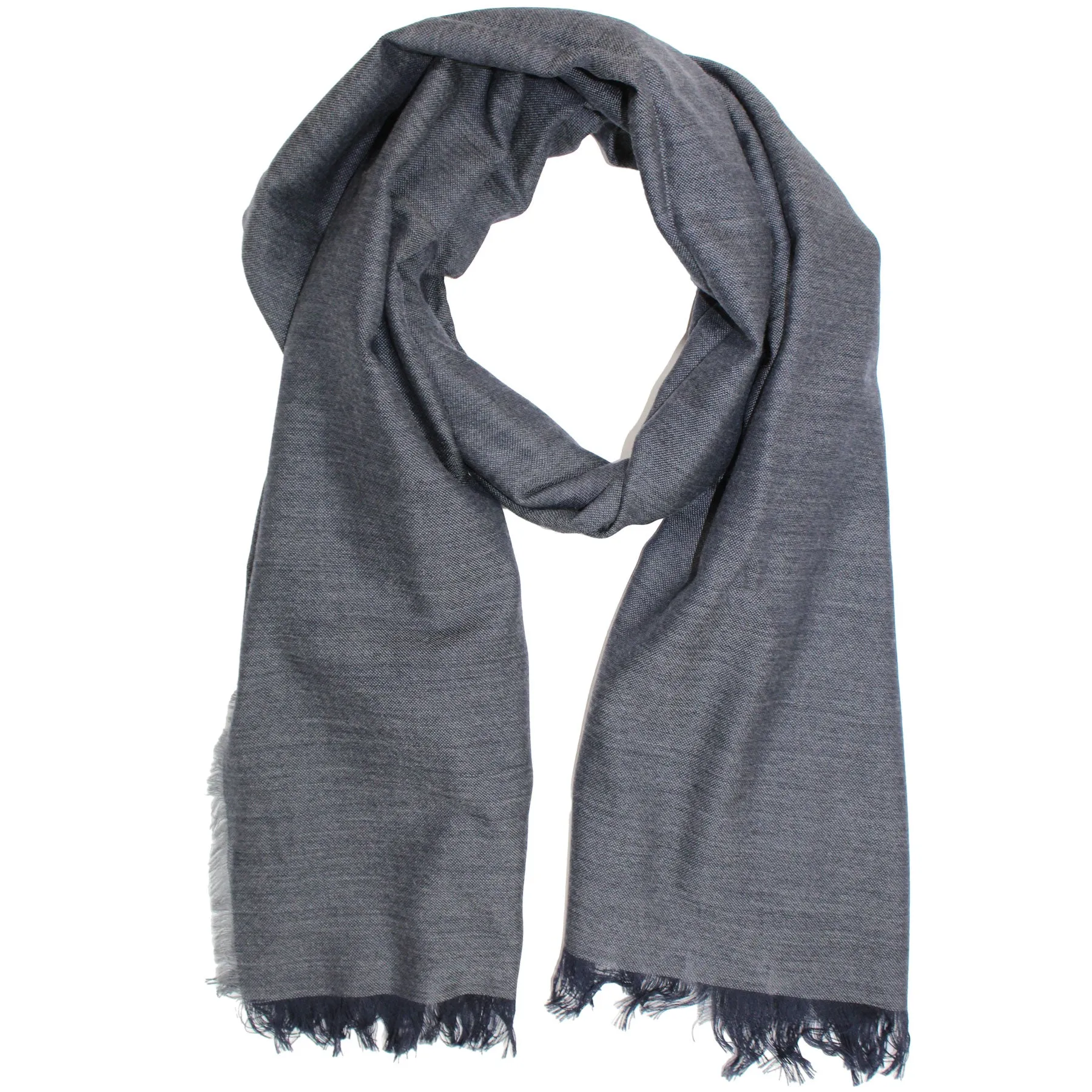 Lanvin Wool Scarf Dark Gray / Dark Blue