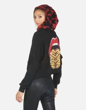 Lauren Moshi Destiny Tiger Tongue Zipper Hoodie