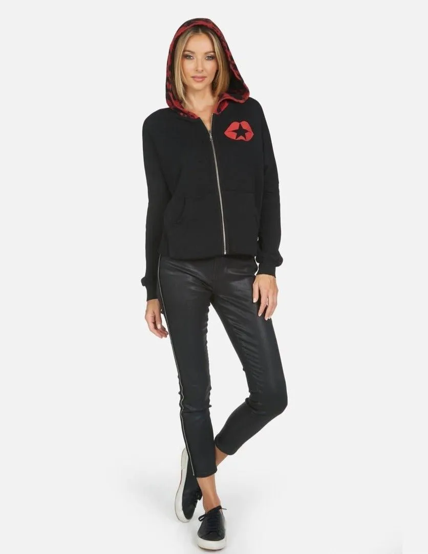 Lauren Moshi Destiny Tiger Tongue Zipper Hoodie