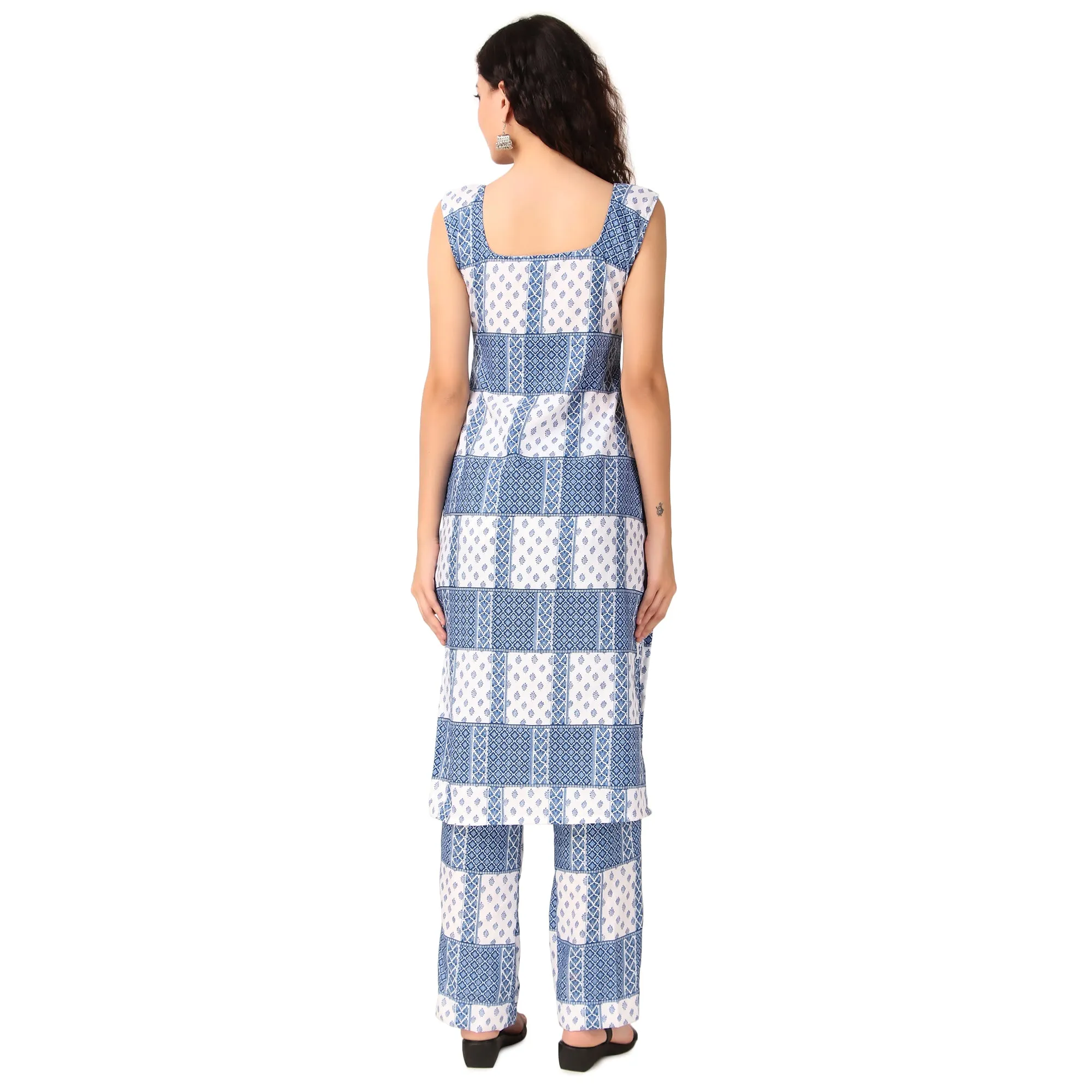 Magnetism blue dual print Kurta with Pant