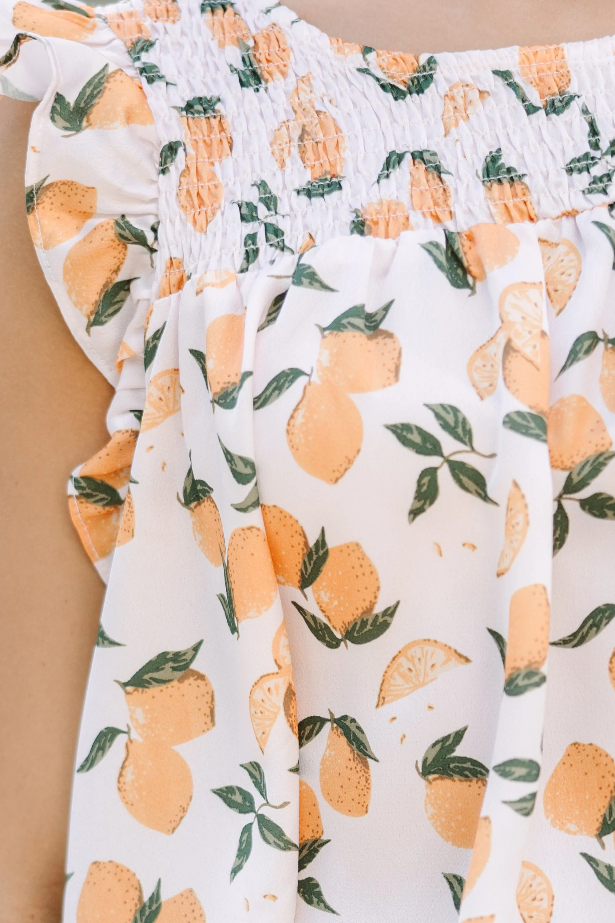 Meet You There Off White Lemon Print Blouse