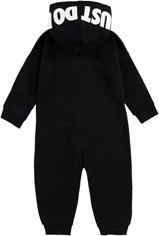 NIKE INFANT'S HOODED BLACK COVERALL ONESIE