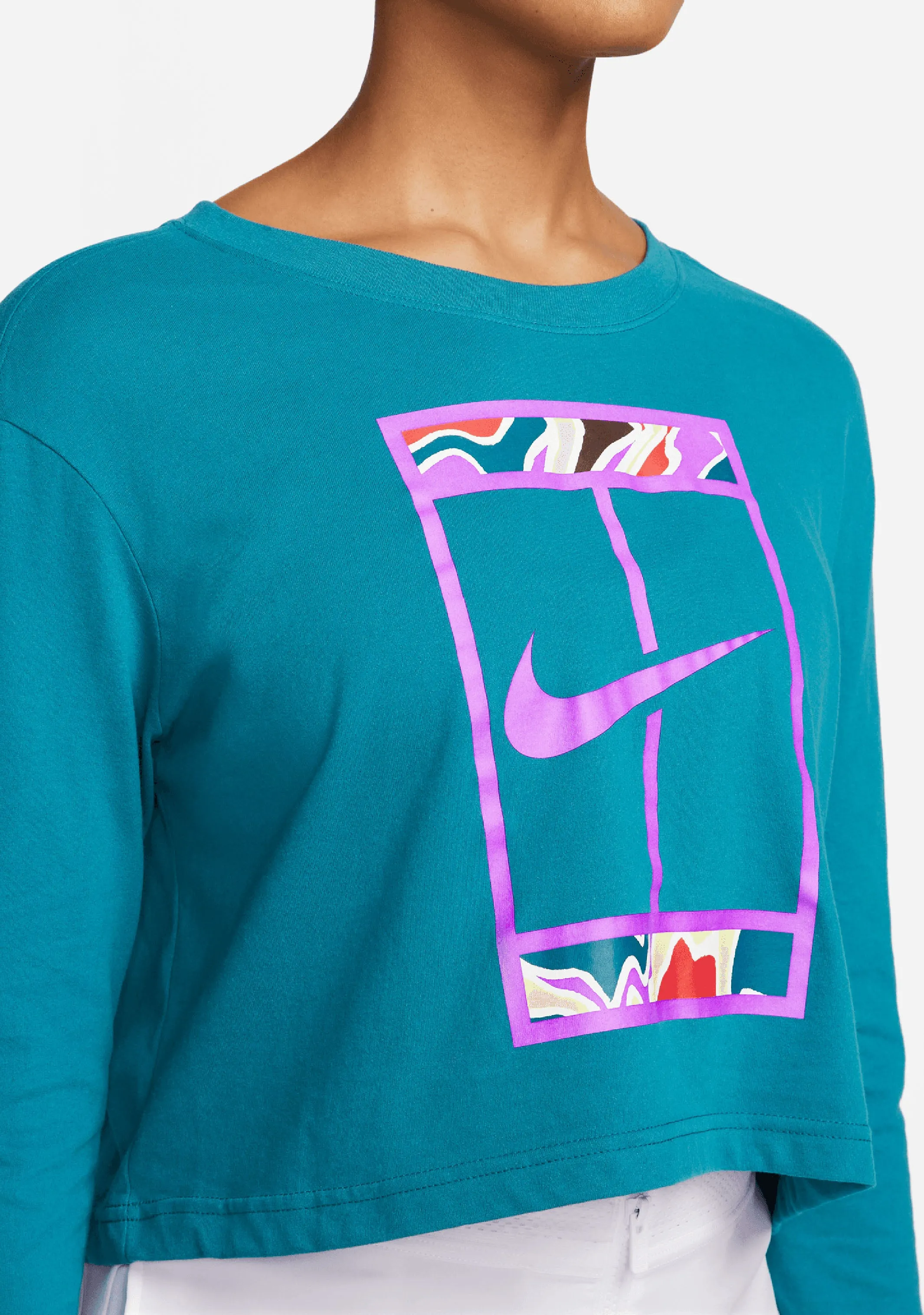 Nike Womens Dri-Fit Long Sleeves Slam Tee <br> DZ3797 301