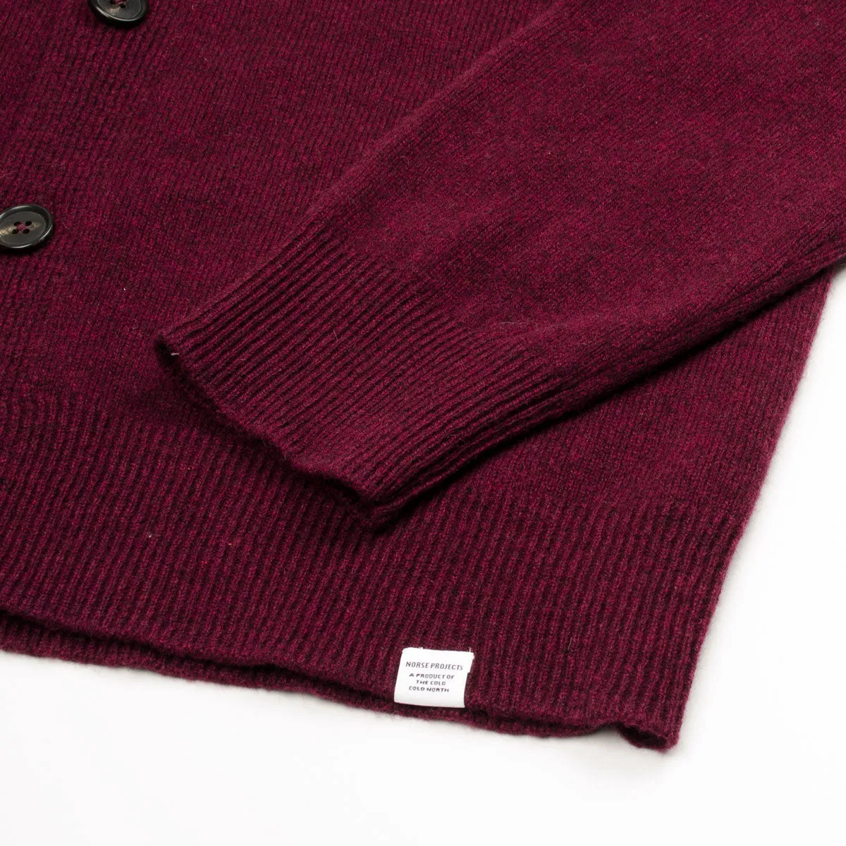 Norse Projects - Adam Lambswool Cardigan - Burgundy