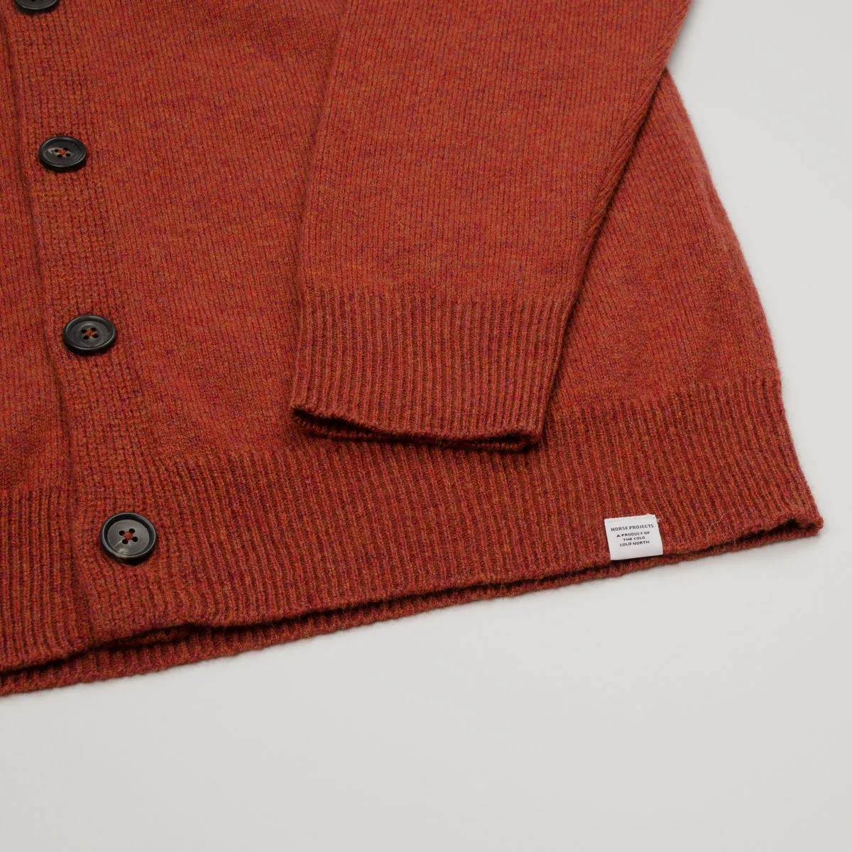 Norse Projects - Adam Lambswool Cardigan - Cochineal Red