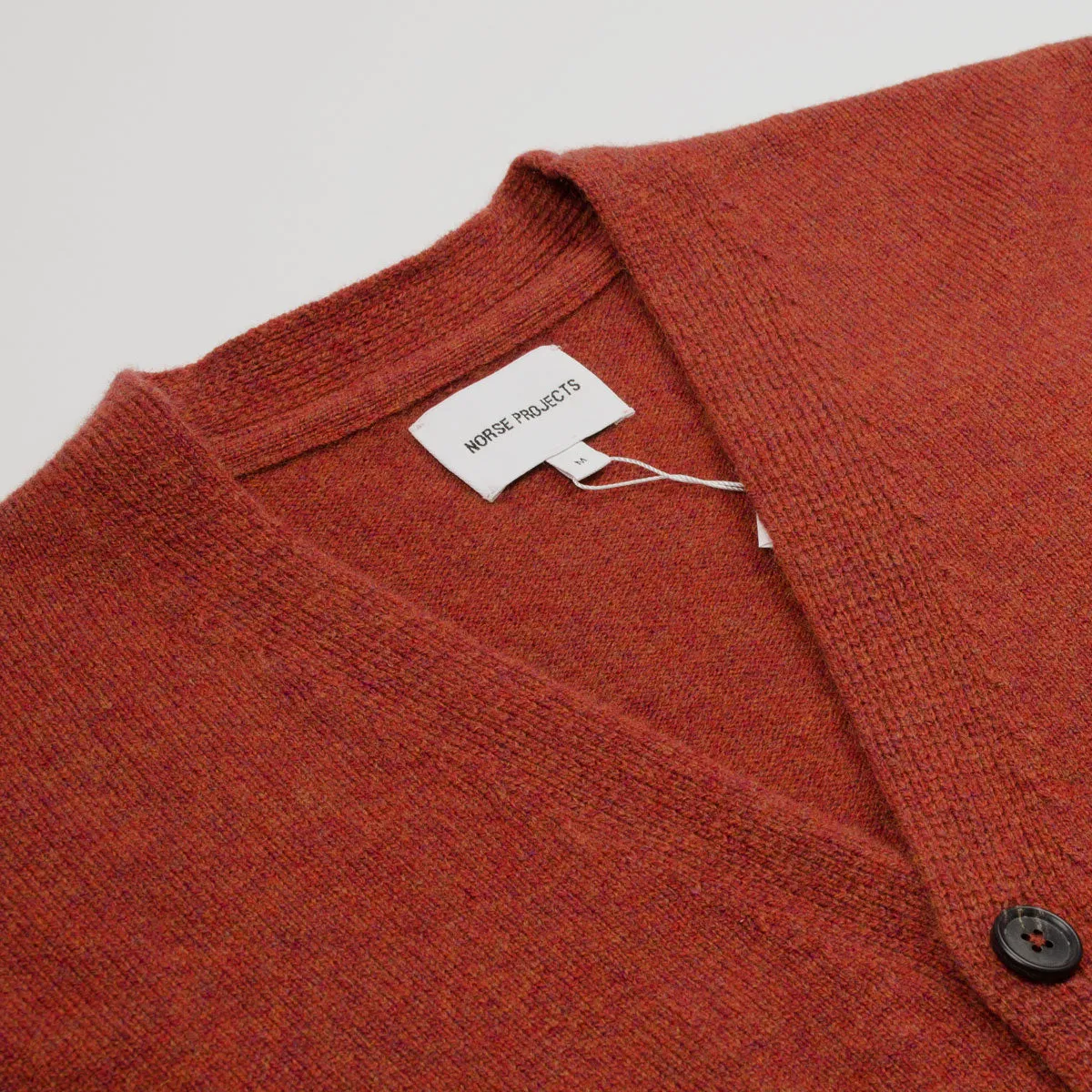 Norse Projects - Adam Lambswool Cardigan - Cochineal Red