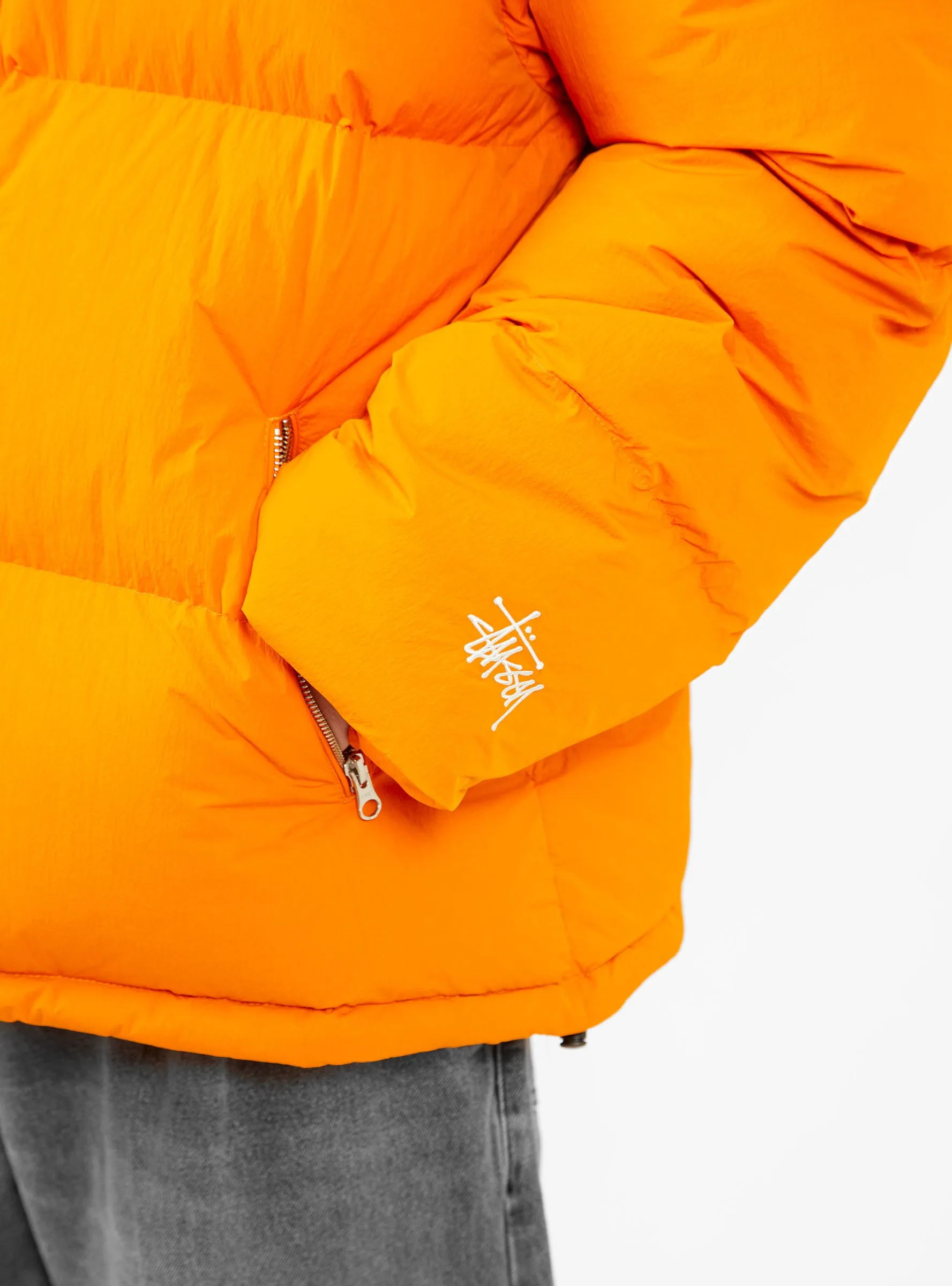 Nylon Down Puffer Jacket Orange