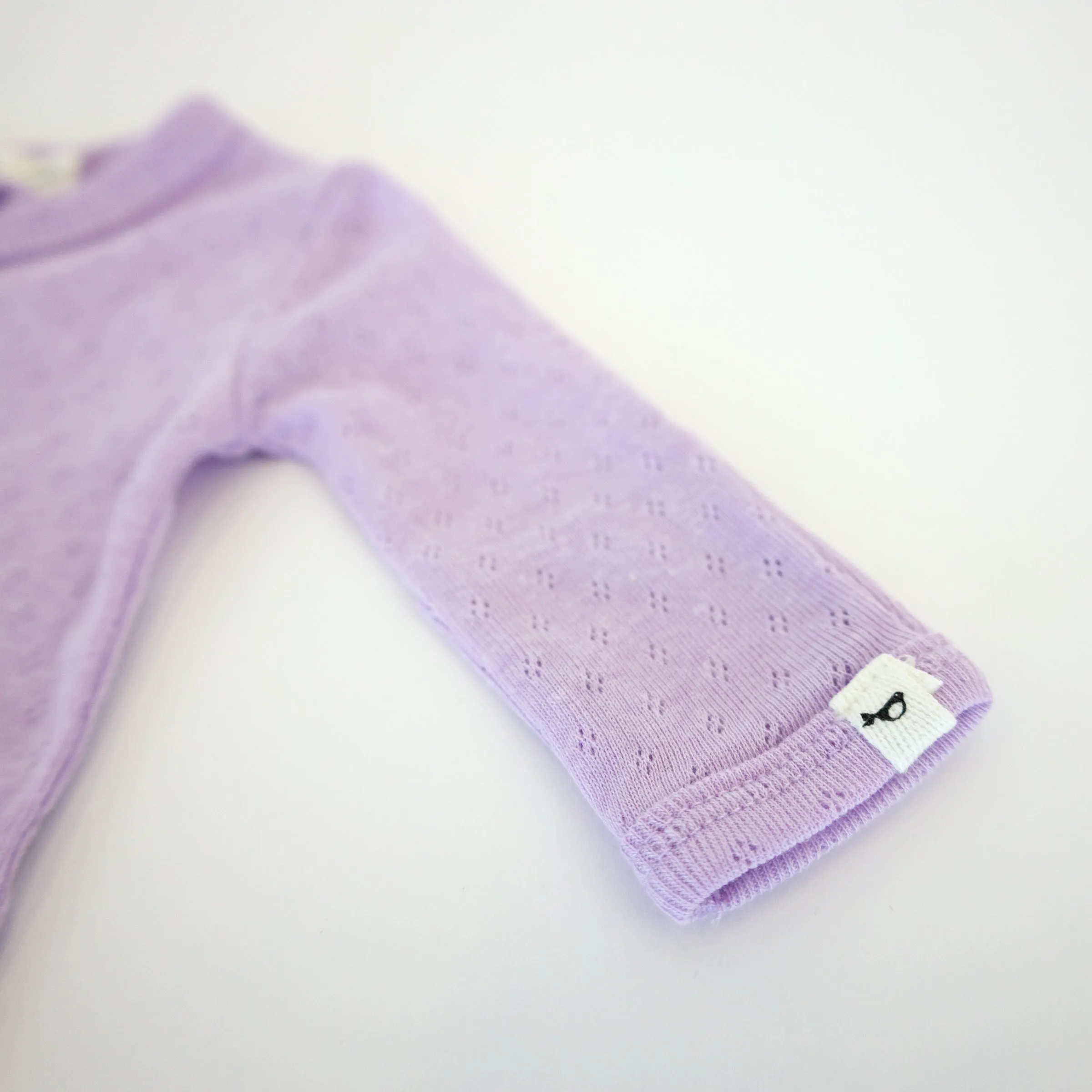 oh baby! Pointelle Zipper Footie - Lilac Heather