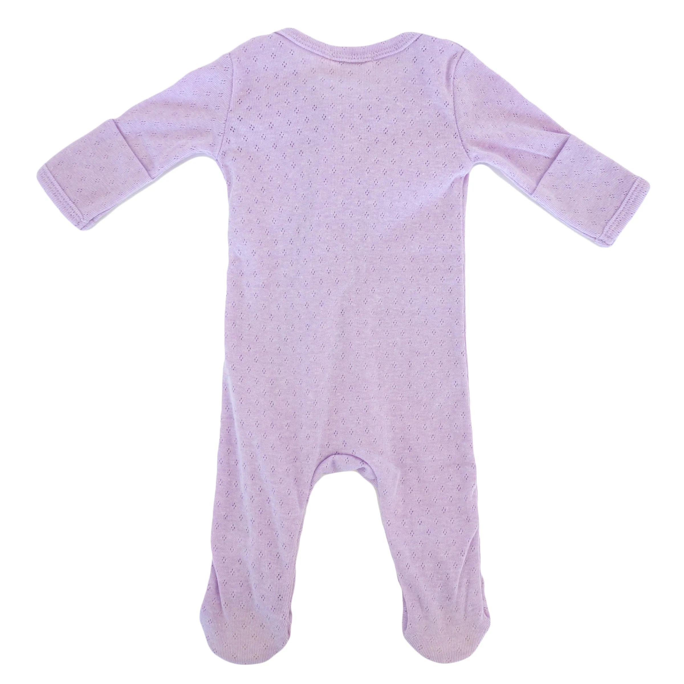 oh baby! Pointelle Zipper Footie - Lilac Heather