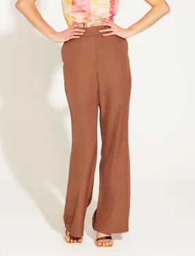 One and Only High Waisted Flared Pant (Mocha)