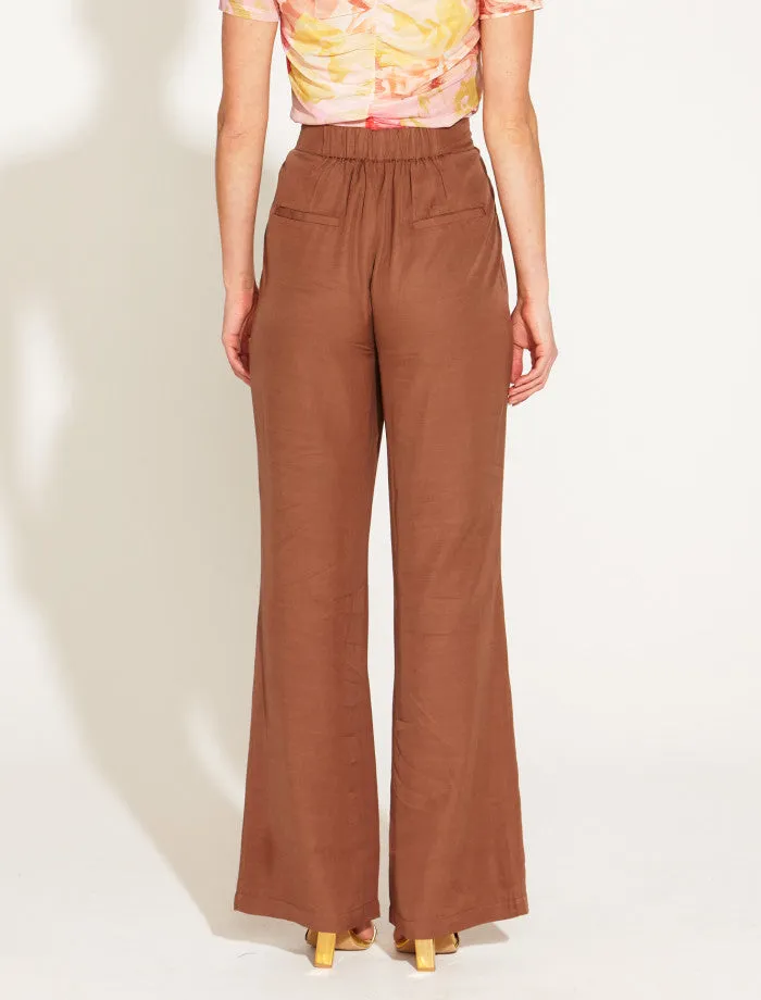 One and Only High Waisted Flared Pant (Mocha)