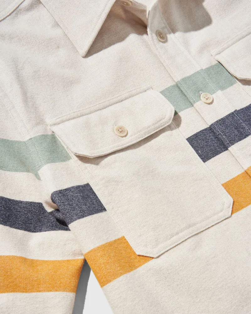 Organic Stripe Chamois Cloth Button Down