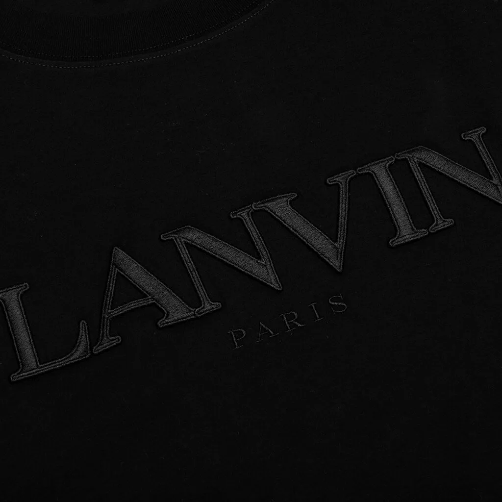 Oversized Lanvin Paris Embroidered Tee - Black