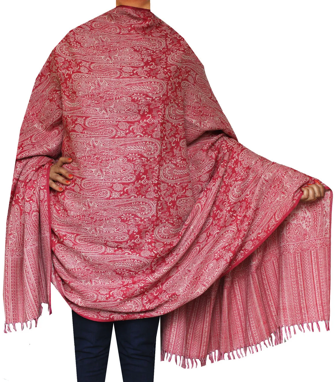 Paisley Indian Scarves Wraps Womens Wool Shawl (82 x 42 inches)