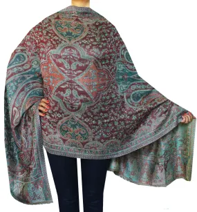 Paisley Wool Womens Scarf Shawl Indian Clothing (84 x 30 inches)