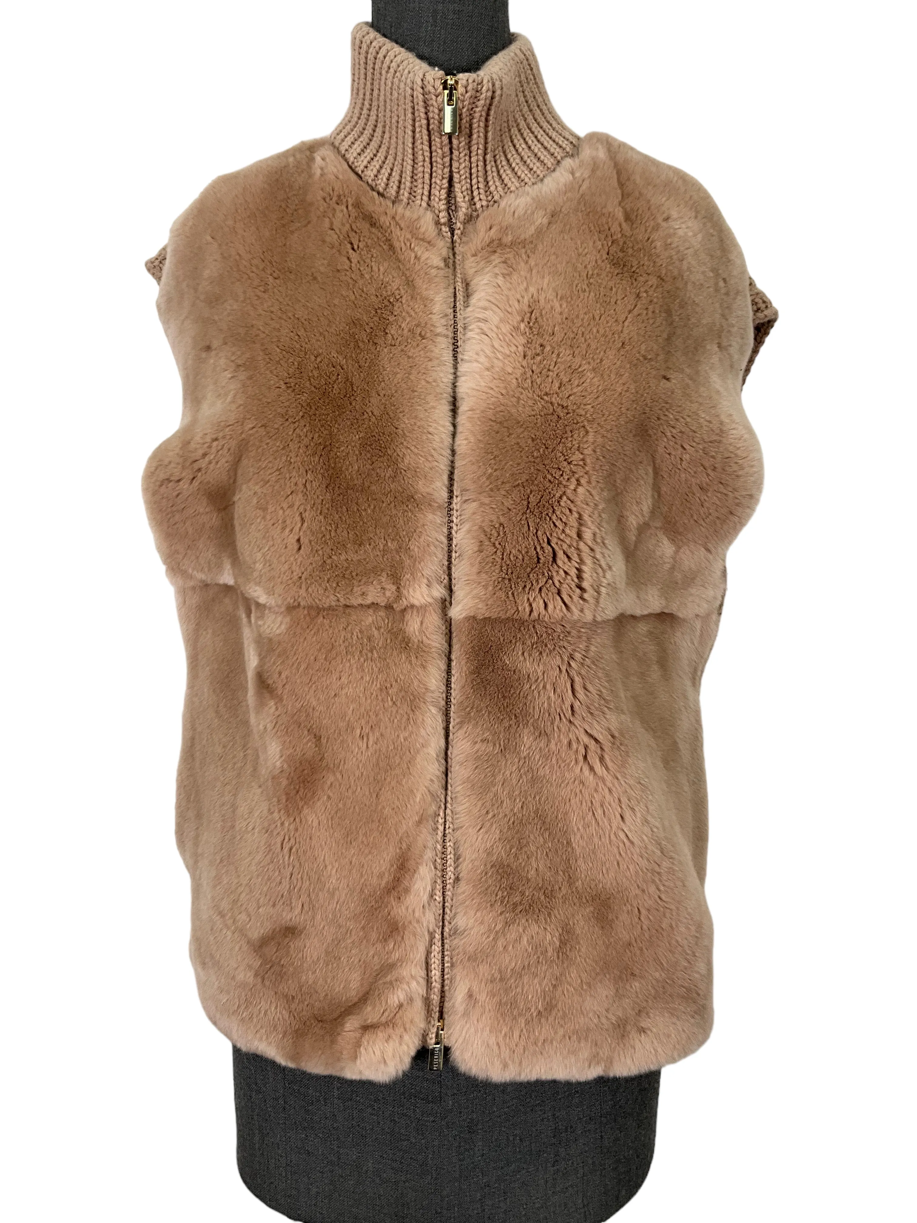 Peserico Rabbit Fur Vest Size M