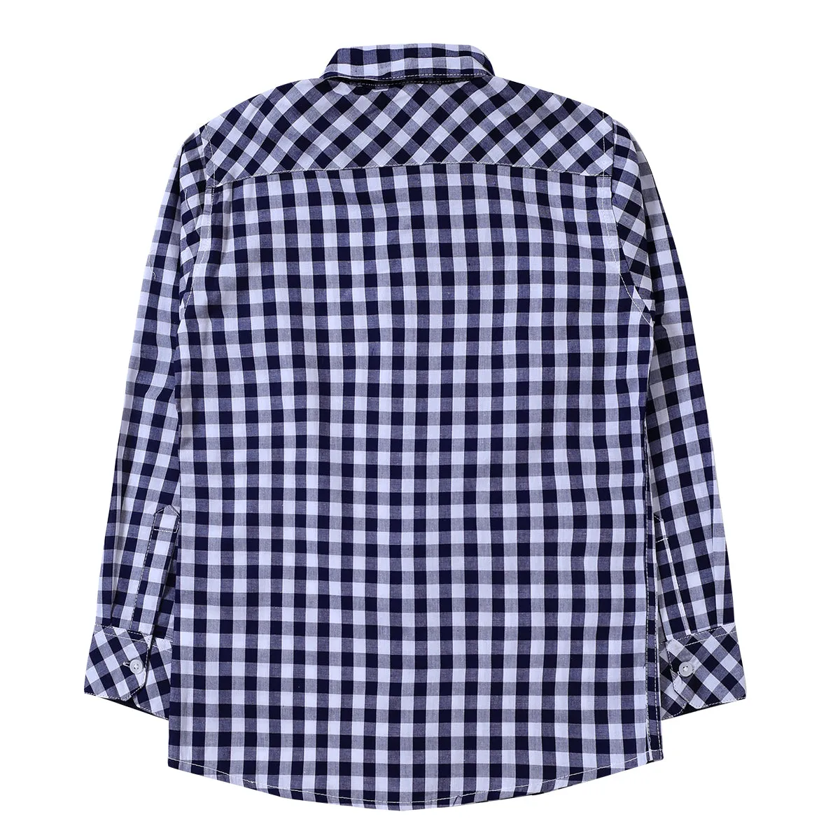 Printed Check Blue Button Down Shirt